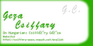geza csiffary business card